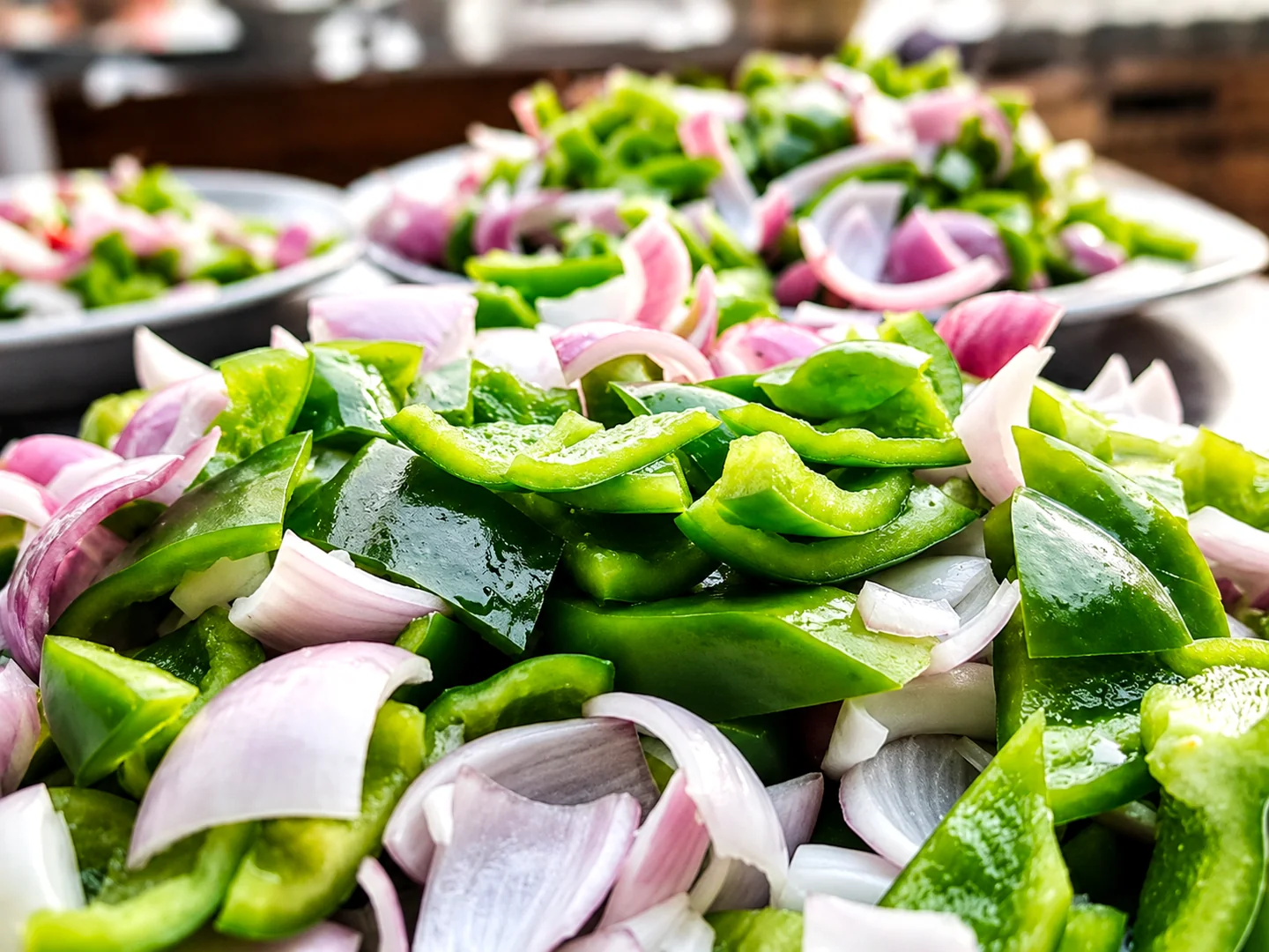 Fresh vegetarian salad counter